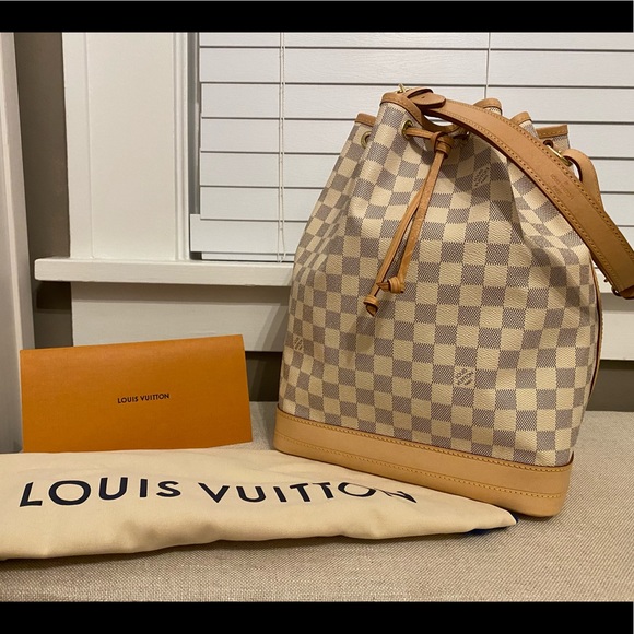 💙🤍AUTH. LOUIS VUITTON NOE GM IN DAMIER AZUR🤍💙